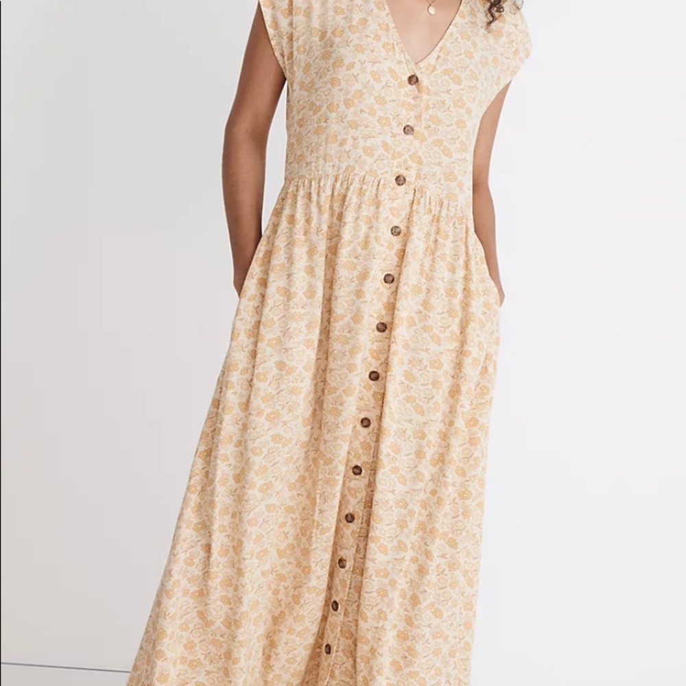 Madewell button front midi dress in piccola floral